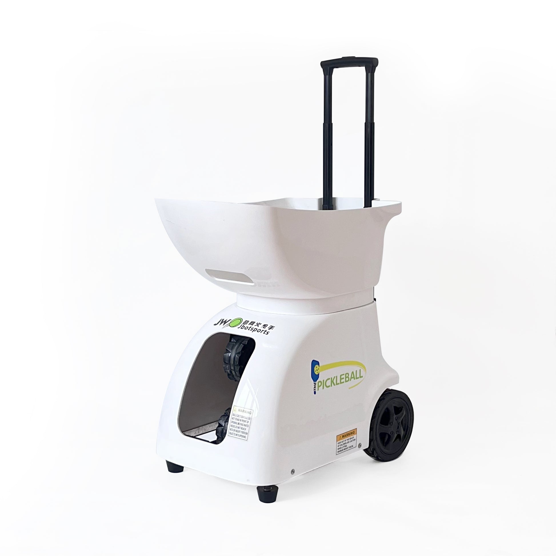 Jbotsports Pickleball Machine JP-L6 - Portable Pickleball Server with Rolling Wheels, Telescopic Handle & Large Ball Hopper for Outdoor Pickleball Training