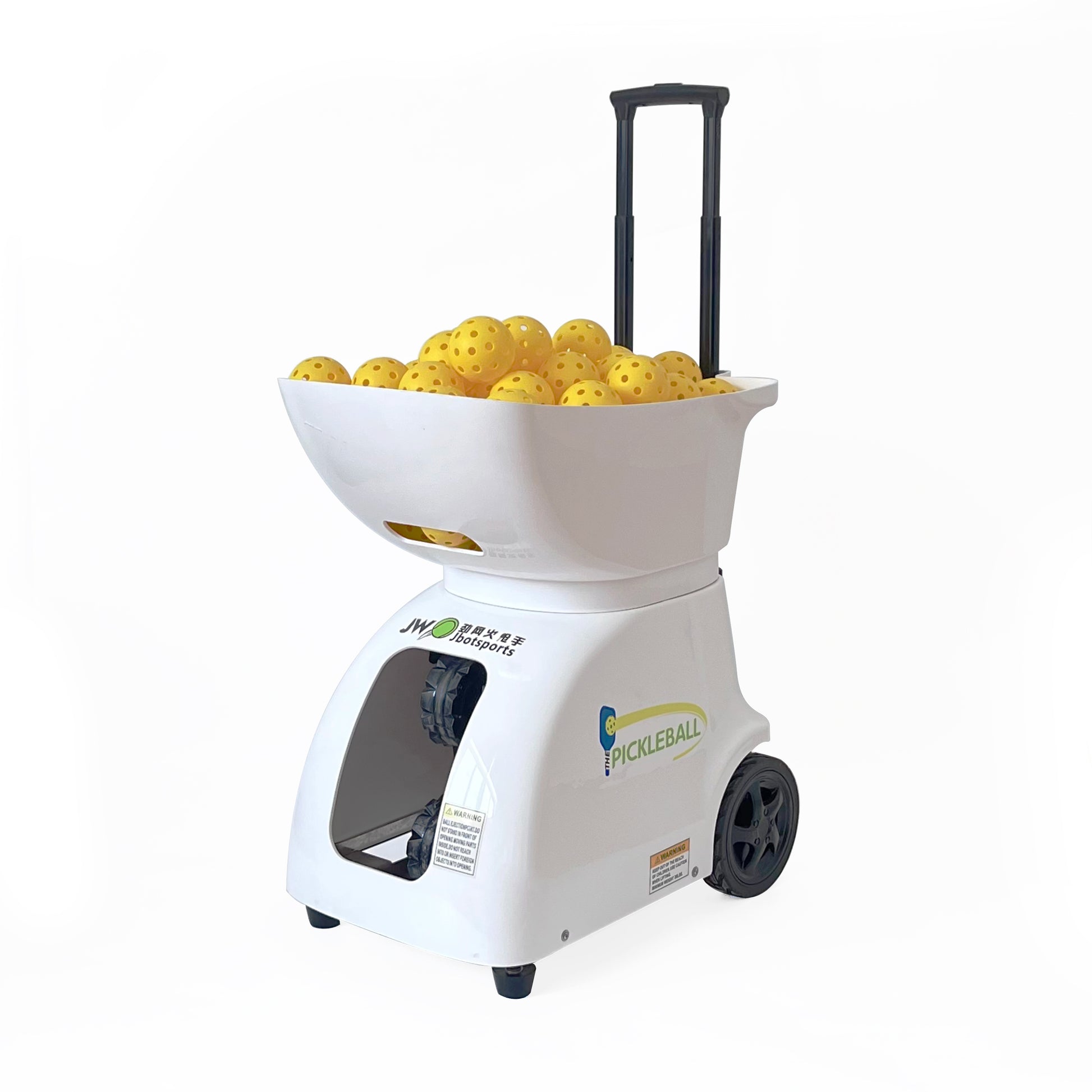 Portable Pickleball Machine with Rolling Wheels & Telescopic Handle - Large Capacity Ball Hopper, Automatic Training Server for Outdoor Pickleball Sports Equipment