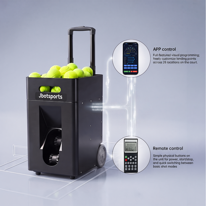 Jbotsports JT-02 Pro Portable Tennis Machine with Optional AI Voice & Net Bundle