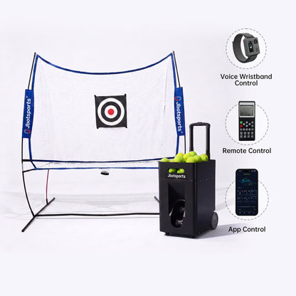 Jbotsports JT-02 Pro Portable Tennis Machine with Optional AI Voice & Net Bundle