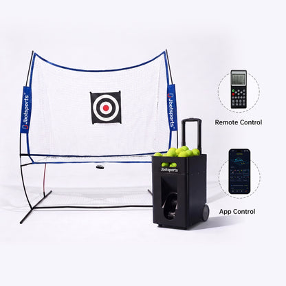 Jbotsports JT-02 Pro Portable Tennis Machine with Optional AI Voice & Net Bundle