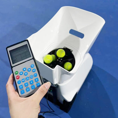 Remote-Controlled Tennis Ball Machine - Programmable Tennis Practice Device with Digital Controller