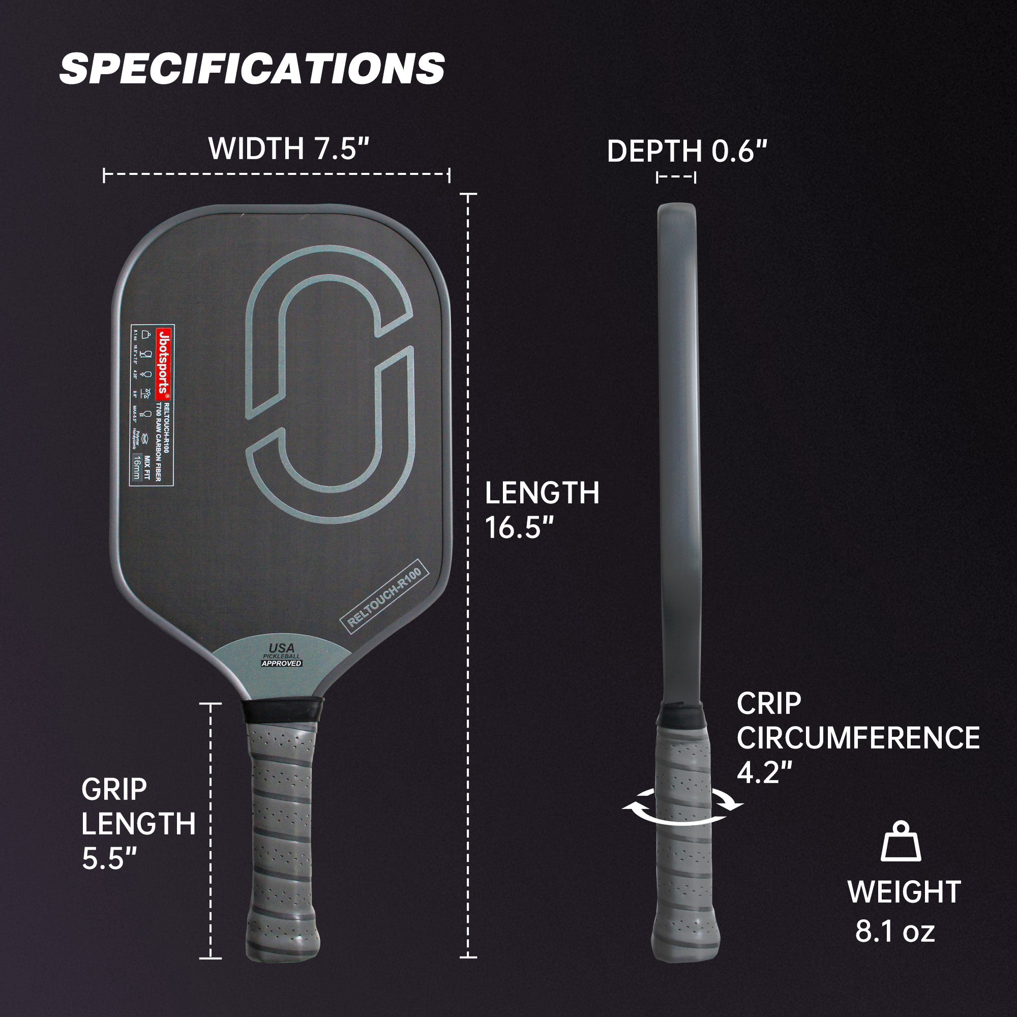Jbotsports Pickleball Paddles Reltouch-R100