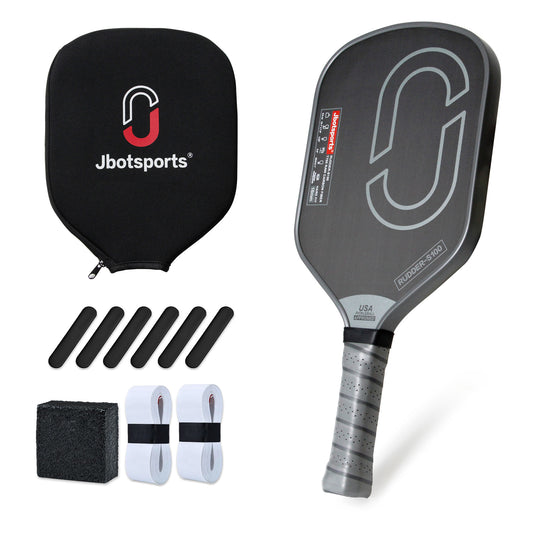 Jbotsports RUDDER-S100 Pickleball Paddle Set: includes paddle, storage case, vibration dampeners, sponge & grip tape, full accessories for training & competition