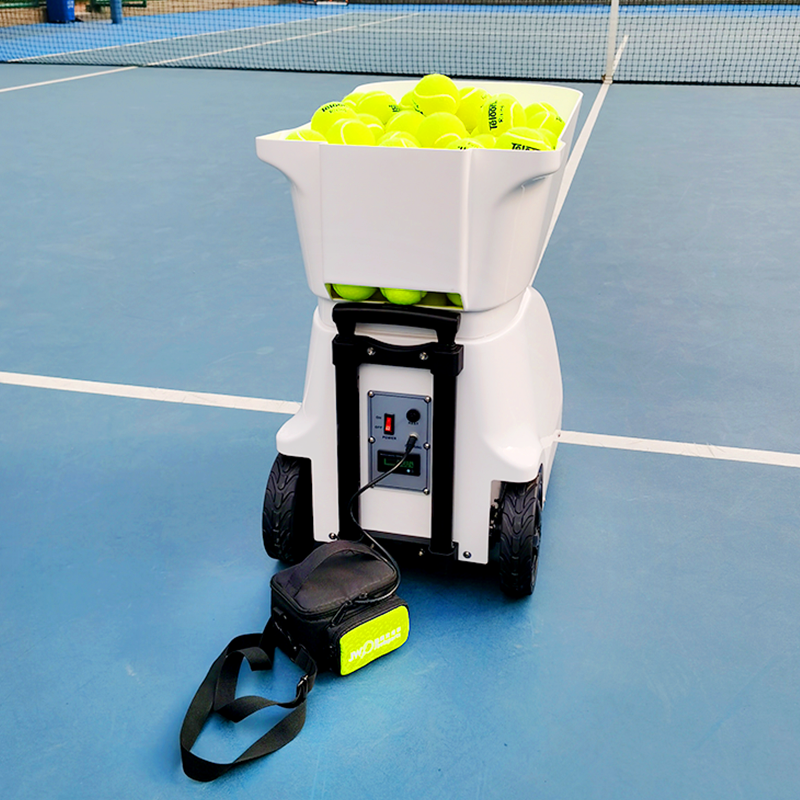 Tennis Ball Machine with Charging Port & Accessory Bag - Rechargeable Tennis Training Device for Court Practice