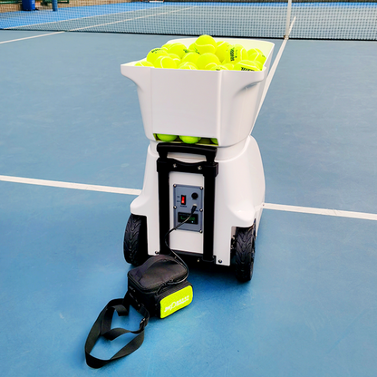 Tennis Ball Machine with Charging Port & Accessory Bag - Rechargeable Tennis Training Device for Court Practice