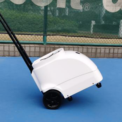 Portable Tennis Ball Machine with Pull Rod - Mobile Tennis Practice Equipment for Easy Court Transportation