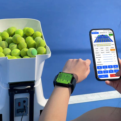 Smart Tennis Ball Machine with App & Watch Control - Wireless Adjustable Tennis Training Equipment for Court Practice