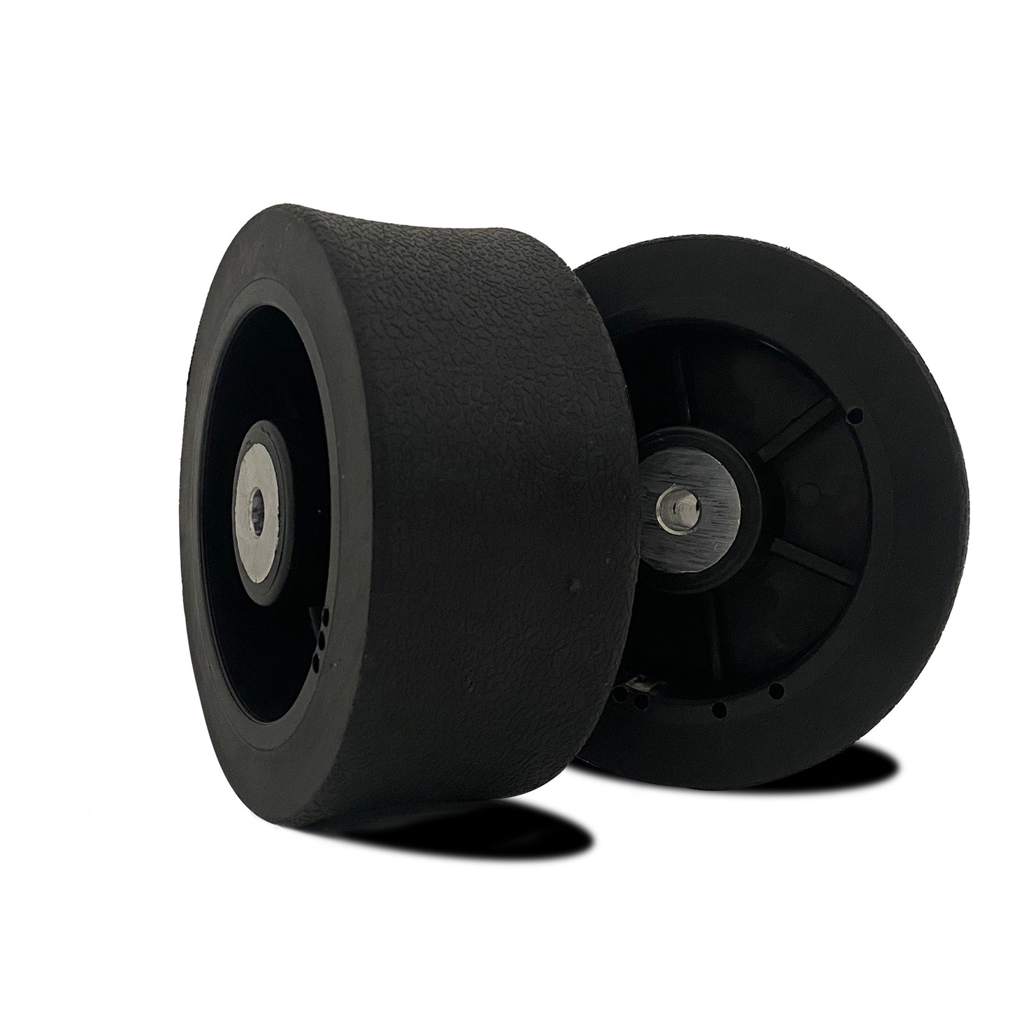 Serve wheel for JT-L JT-S (2 pieces): Tennis machine serve wheel (rotates to shoot balls), wide concave design ensures ball speed, dynamic balance treatment reduces high-speed rotation noise & improves motor life, specs: 10mm center hole, 125-130mm diameter, 60mm width