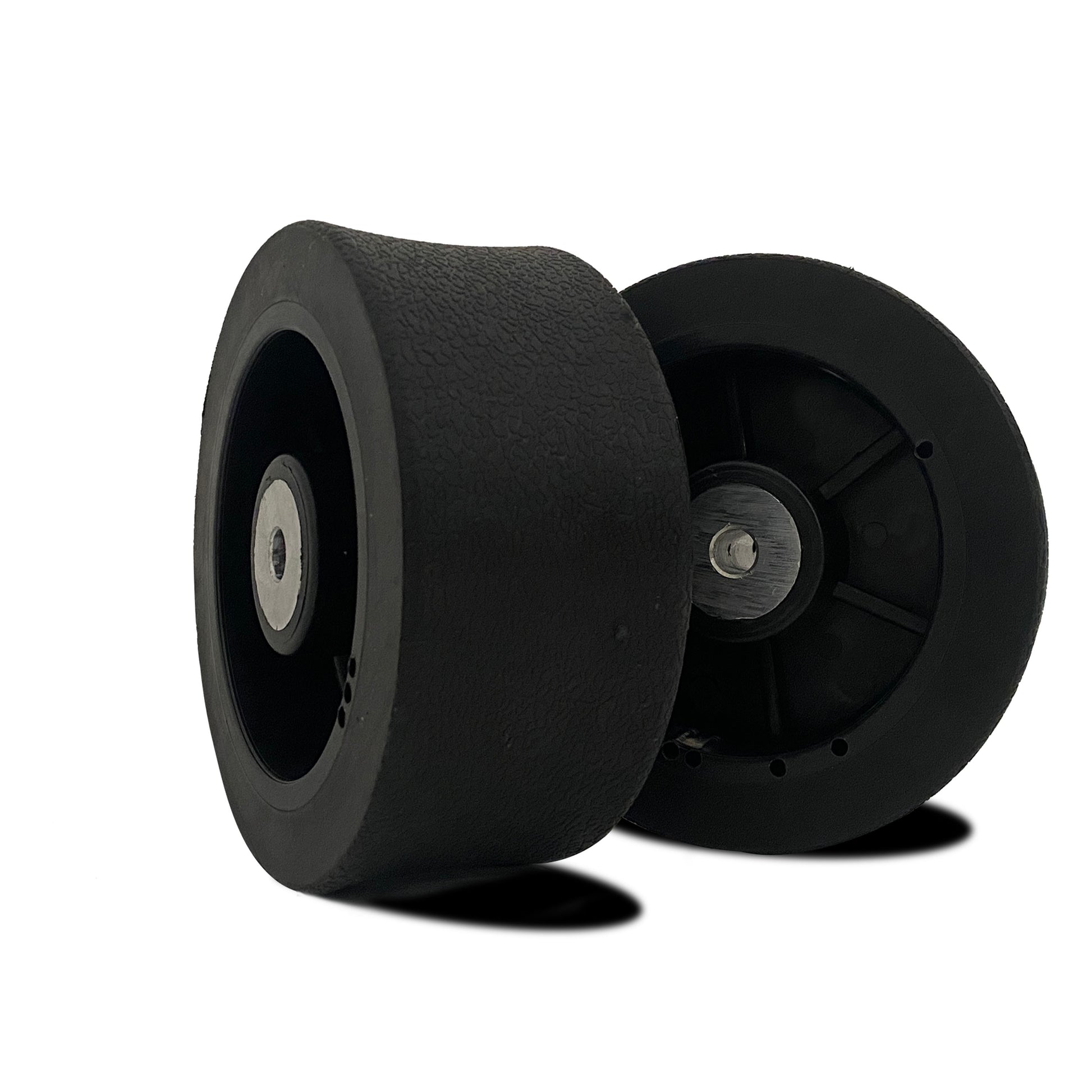 Serve wheel for JT-L JT-S (2 pieces): Tennis machine serve wheel (rotates to shoot balls), wide concave design ensures ball speed, dynamic balance treatment reduces high-speed rotation noise & improves motor life, specs: 10mm center hole, 125-130mm diameter, 60mm width