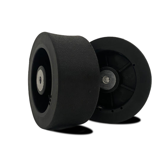 Serve wheel for JT-L JT-S (2 pieces): Tennis machine serve wheel (rotates to shoot balls), wide concave design ensures ball speed, dynamic balance treatment reduces high-speed rotation noise & improves motor life, specs: 10mm center hole, 125-130mm diameter, 60mm width